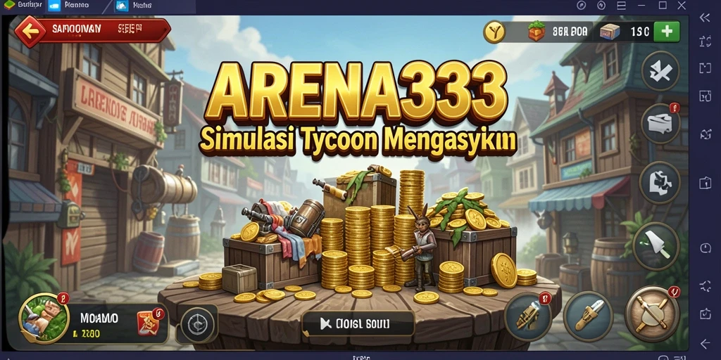 Gameplay Tycoon yang menarik dengan banyak strategi.