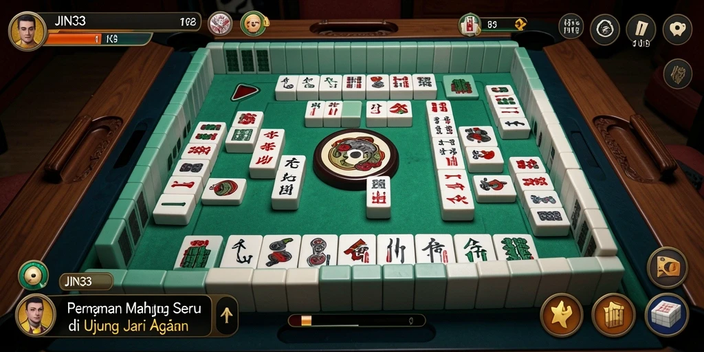 Menampilkan gameplay seru dari permainan Mahjong JIN33.