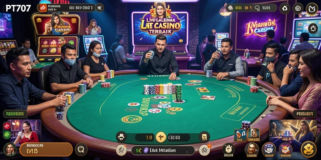 Tampilan gameplay Live Casino yang mengesankan dari PT707.