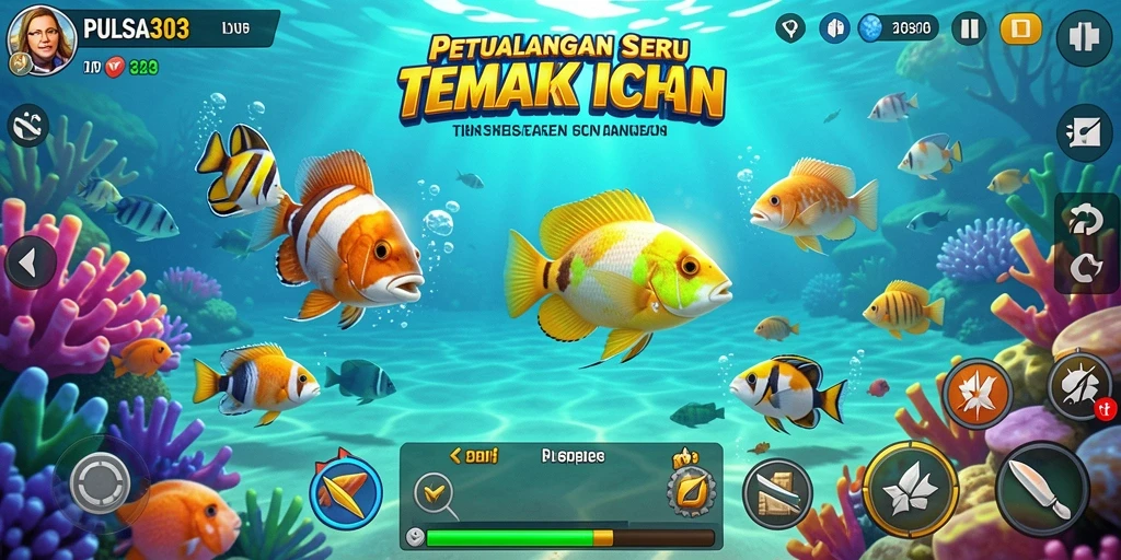 Tampilan menarik dari gameplay PULSA303 saat menembak ikan.
